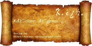 Kácser Ágnes névjegykártya